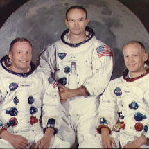 Die Crew von Apollo11 (li. Armstrong)